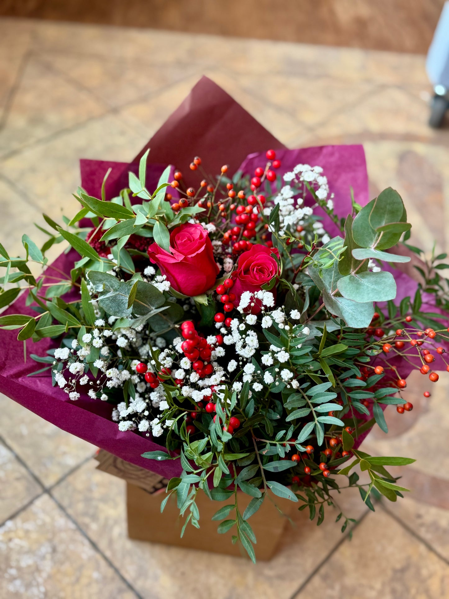 Fresh Christmas Berry Bouquet Small