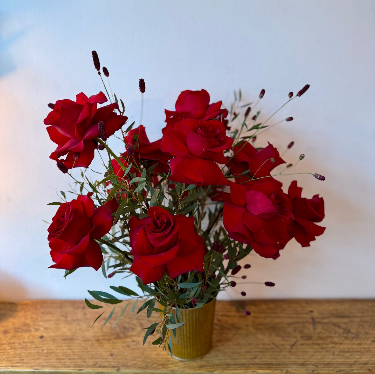 Fresh Valentines Arrangement - 12 Reflexed Roses