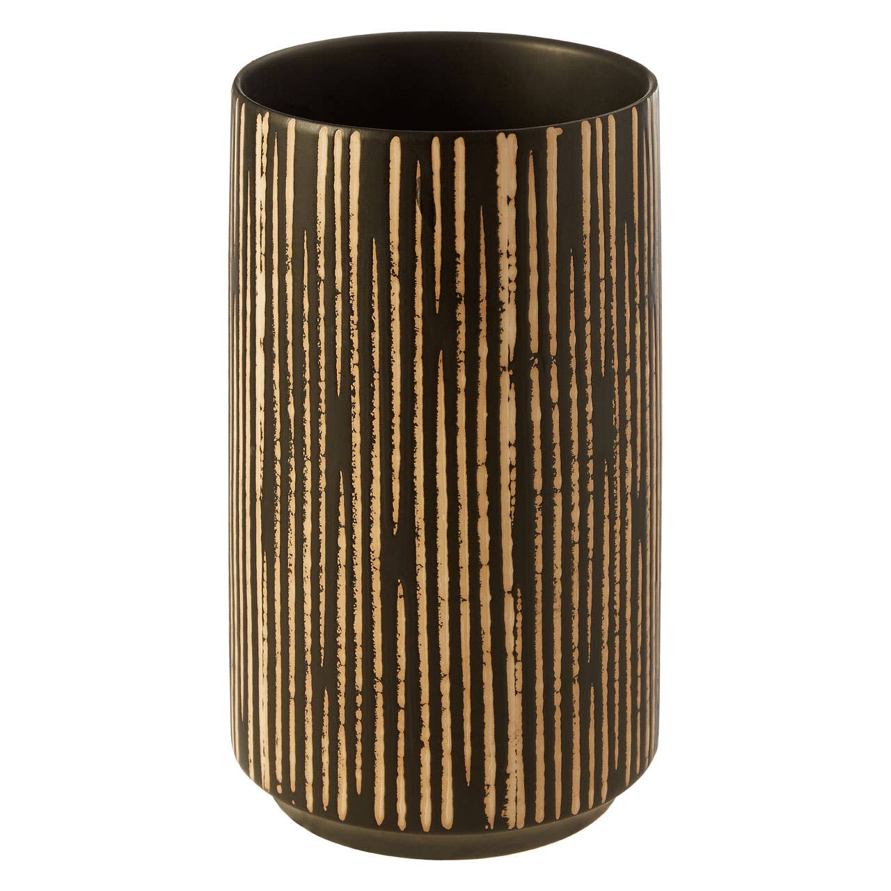 Kiso Large Black and Cream Finish Vase
