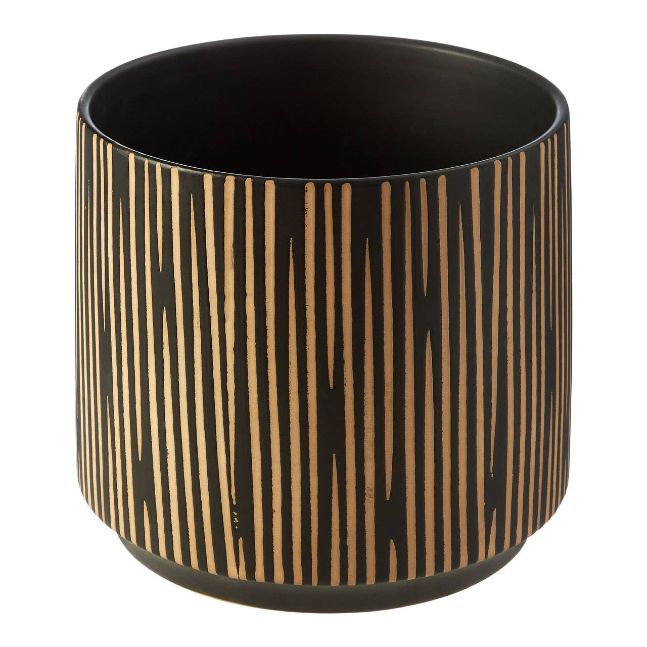 Kiso Small Black and Cream Finish Planter Pot