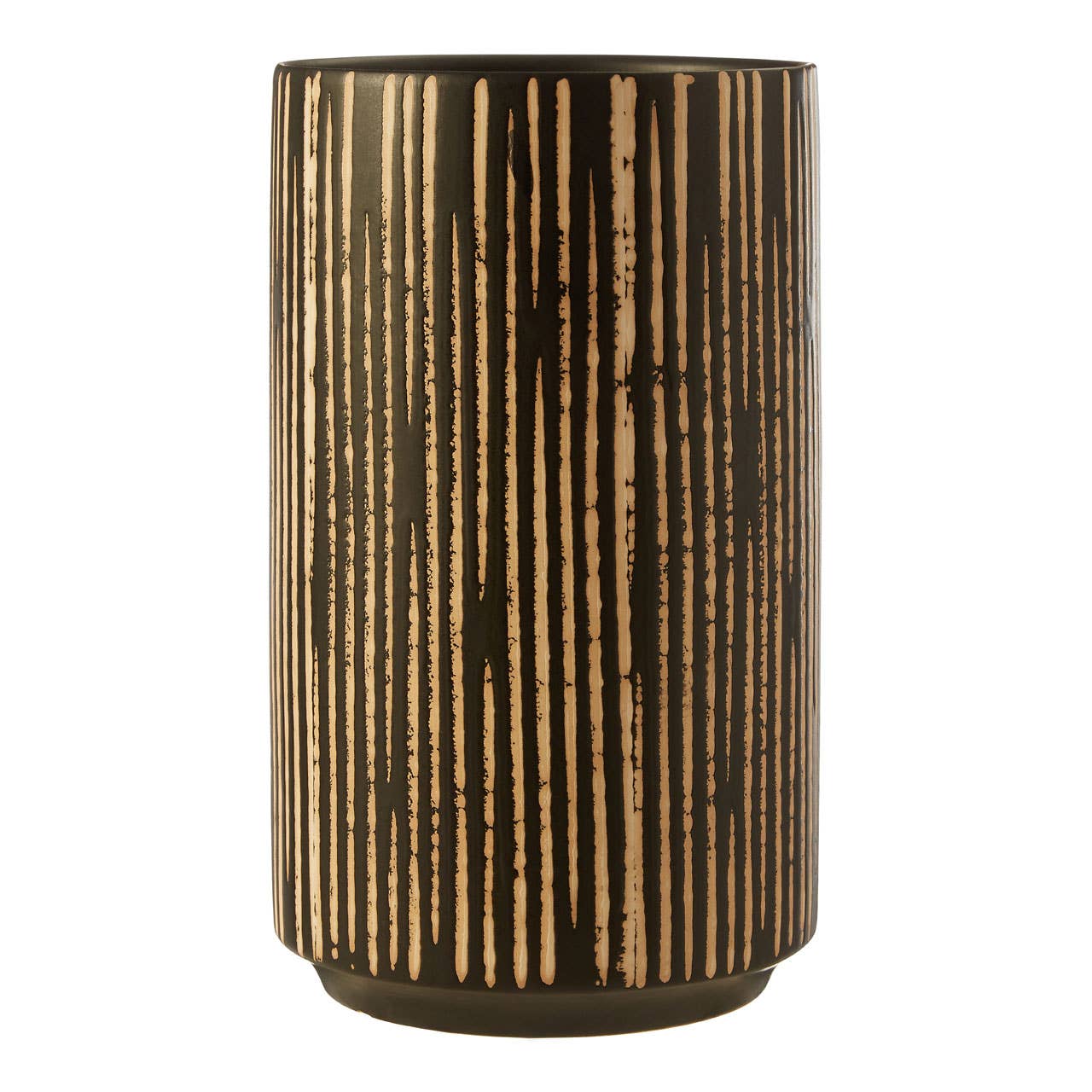 Kiso Large Black and Cream Finish Vase