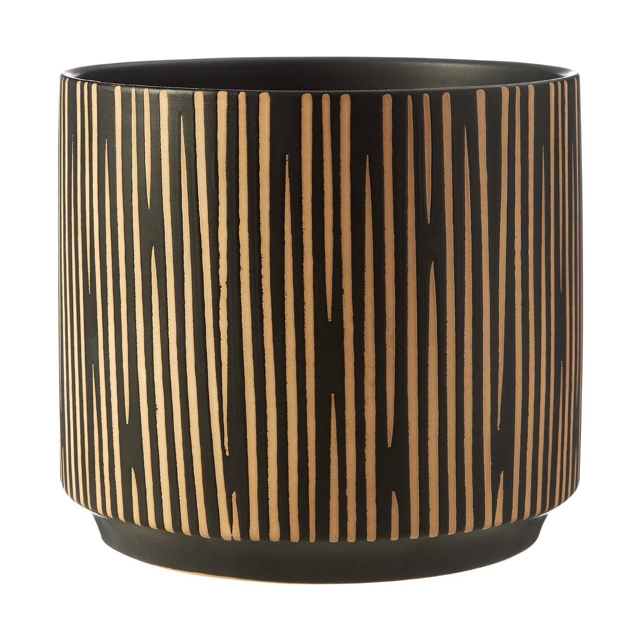 Kiso Small Black and Cream Finish Planter Pot