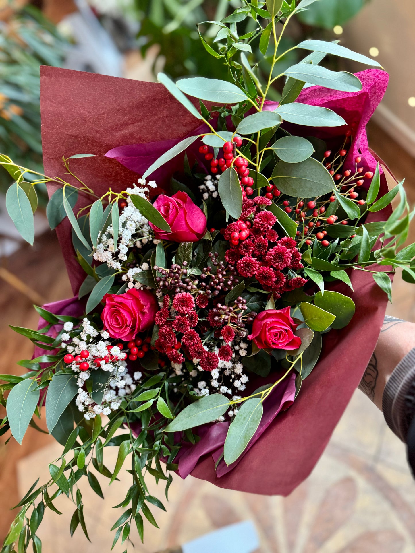 Fresh Christmas Berry Bouquet Medium