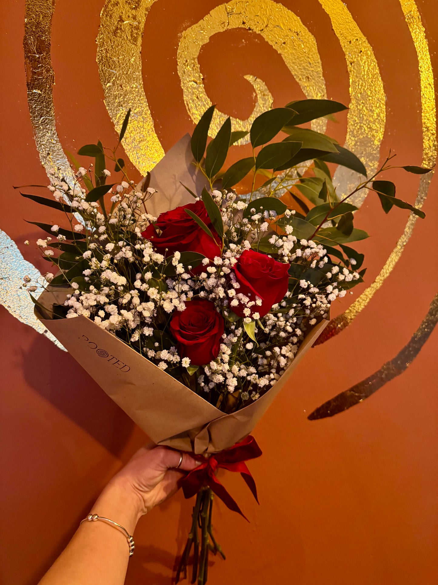 Fresh Valentine Bouquet -3 Roses