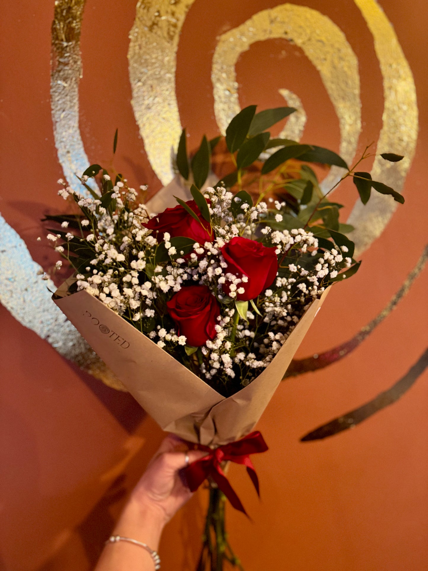 Fresh Valentine Bouquet -3 Roses