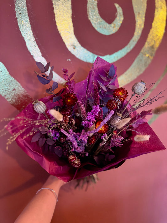 Everlasting Dried Bouquet - Pinks & Reds