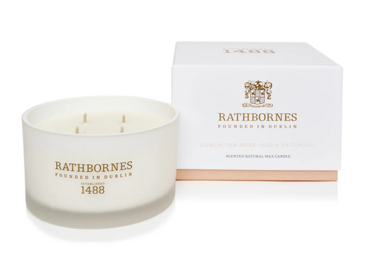 Rathbornes Candle - Dublin Tea Rose, Oud & Patchouli